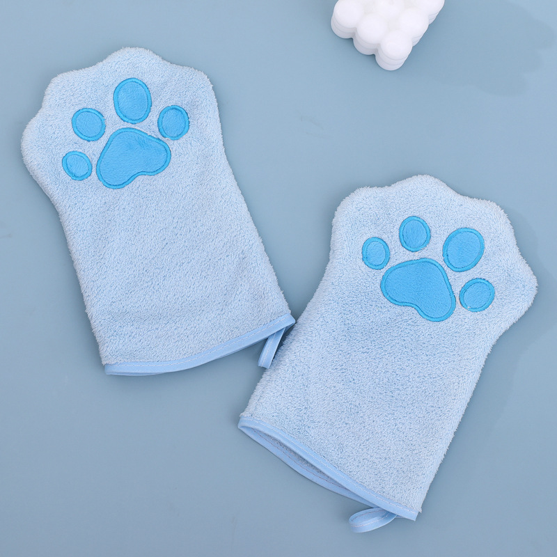 Absorbent pet drying glove
